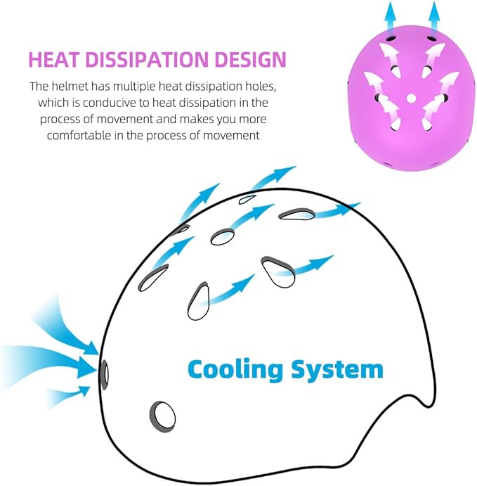 Kids Bike Helmet and Pads Set for Ages 2–14, CPSC Certified Adjustable Helmet with Knee Elbow Wrist Guards, for Skateboard, Scooter, Skating, Rollerblading, Multi-Sport Protective Gear-BubblyBeeBaby