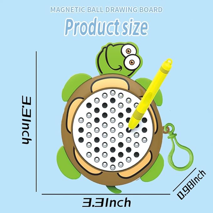 1PCSTurtle Magnetic Drawing Board for Kids & Toddlers with Beads and Magnet Stylus Pen - Magnetic Travel Toy for Airplane & Car Ride Activities for Kids-BubblyBeeBaby