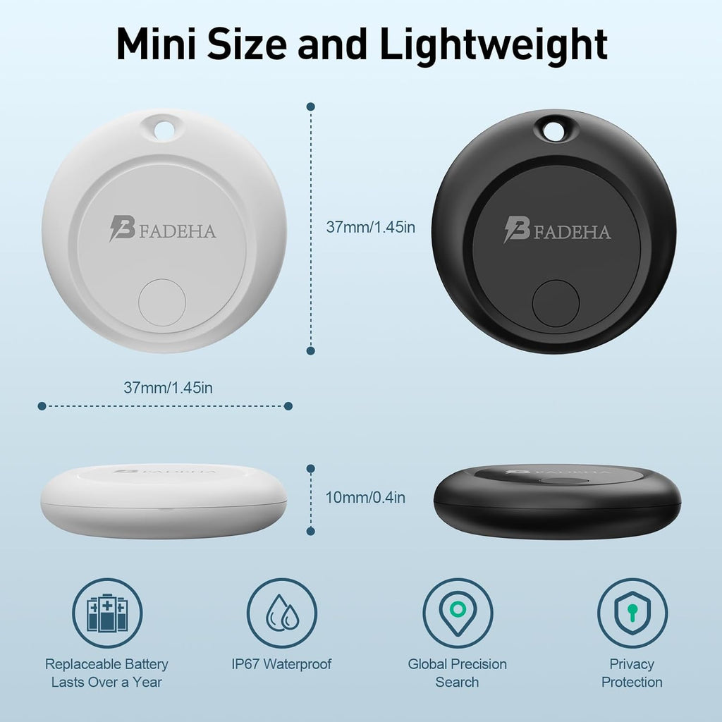 2025 [Apple MFi Certified] (iOS Only) Bluetooth Tracker Smart Finder for Apple Find My, iPhone Card Wallet Finder GPS Tracker, 5-10 Years Battery, Keys Finder and Item Locator for Keys, Bags, Passport