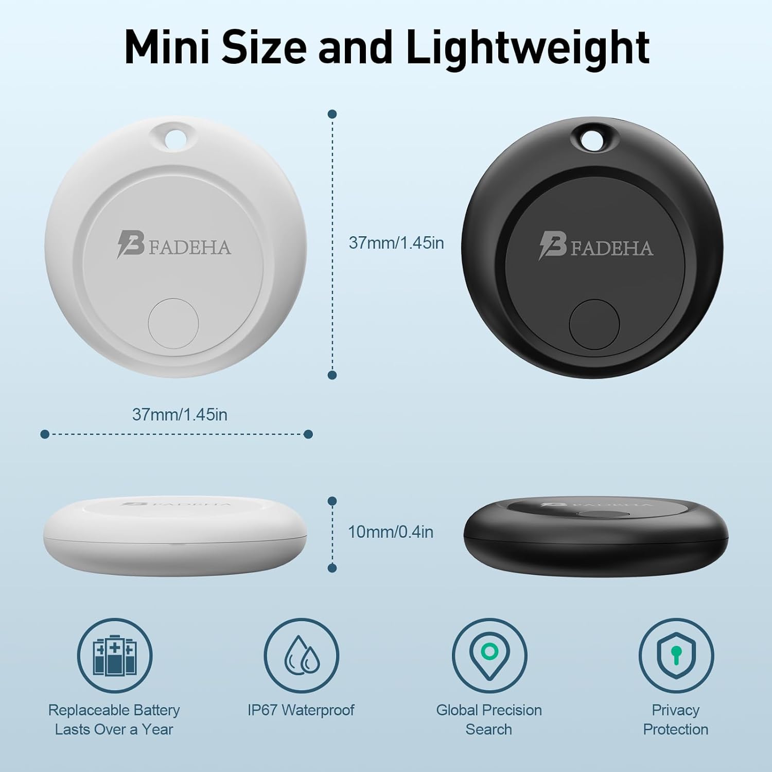 2025 [Apple MFi Certified] (iOS Only) Bluetooth Tracker Smart Finder for Apple Find My, iPhone Card Wallet Finder GPS Tracker, 5-10 Years Battery, Keys Finder and Item Locator for Keys, Bags, Passport