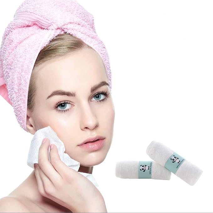 HIPHOP PANDA Baby Washcloths, Rayon Made from Bamboo - 2 Layer Ultra Soft Absorbent Newborn Bath Face Towel - Reusable Baby Wipes for Delicate Skin - White, 6 Pack-BubblyBeeBaby