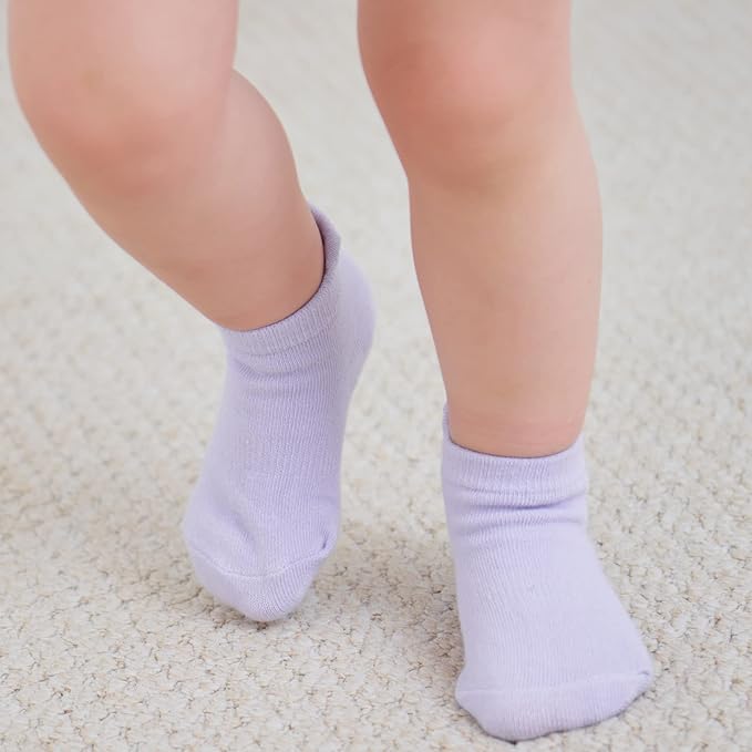 Zaples Baby Non Slip Grip Ankle Socks with Non Skid Soles for Infants Toddlers Kids Boys Girls-BubblyBeeBaby
