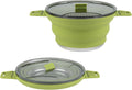 Restaurantware-Hi Tek 2.5 Liter Collapsible Camping Pot, 1 Portable Cook Pot - With Lid, Stainless Steel Bottom, Silicone Camping Cookware, For Travel Or Outdoor Hiking- Restaurantware