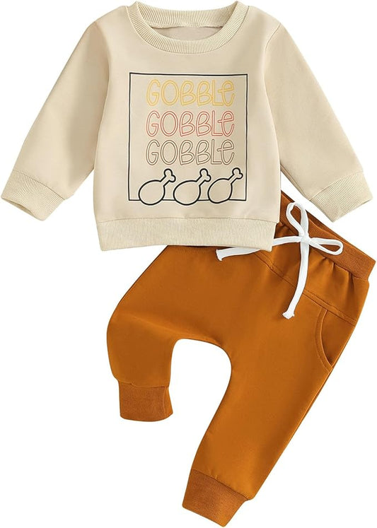 0-4T Toddler Boy Girl Halloween Outfit Fall Clothes Ghost Long Sleeve Sweatshirt Top Pants Baby Halloween Clothes-BubblyBeeBaby