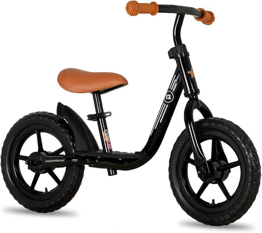 JOYSTAR 10"/12" Toddler Balance Bike for Girls & Boys, Ages 18 Months to 5 Years, Kids Push Bike with Footrest & Adjustable Seat Height, First Birthday Gifts for 2-5 Boys Girls-BubblyBeeBaby