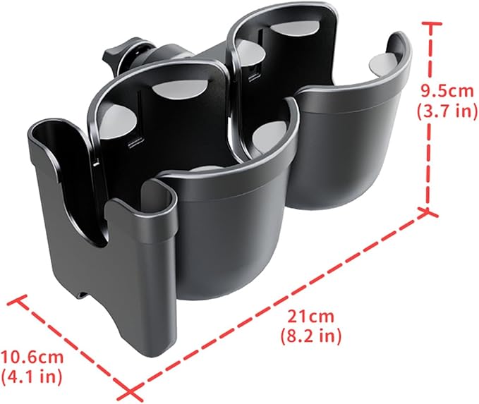 Baby Stroller Cup Holder with Phone Holder, 3-in-1 Bottle Holder, 360 Removable Degrees Rotation Drink Holder for Wheelchair, Stroller, Bike, Walker, Scooter, Bicycle, Uppababy, Nuna, Bugaboo, Doona.-BubblyBeeBaby