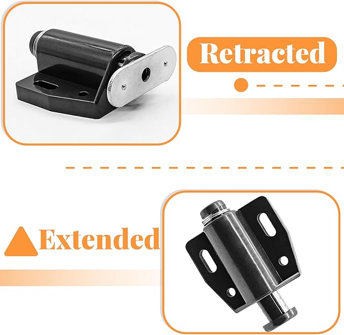2 Pack Cabinet Magnetic Touch Latch, Push to Open Catches Magnet Push Release Latches Hardware for Kitchen Cabinet Drawer Cupboard Closet Door (Black)-BubblyBeeBaby