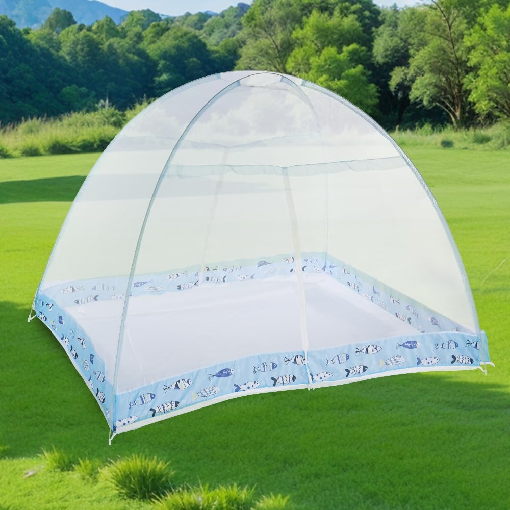 Pop-Up Mosquito Net Tent for Beds, Portable Folding Design with Net Bottom Bedroom and Outdoor Trip for Baby Adults, Easy to Install and Wash for Twin to King Size Bed 79 x71x59 inch (A)