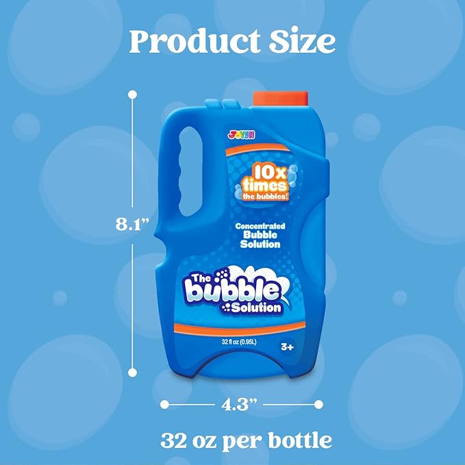 JOYIN 32 OZ Concentrated Bubble Solution for Bubble Machines (Up to 2.5 Gallons), Concentrated Solution Refills for Machine, Wands, Blower, Easter, Kids, Parties-BubblyBeeBaby