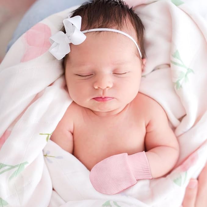 BQUBO 6 Pairs Newborn Baby Boys Girls Mittens 0-6 Months Unisex-Baby Infant Mittens Elastic No Scratch Wrist Gloves-BubblyBeeBaby