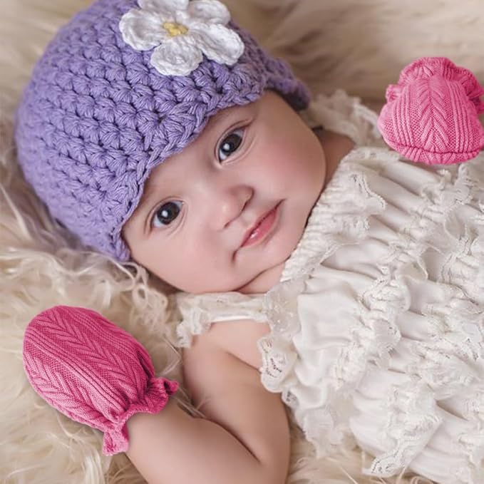 Newborn Baby Mittens No Scratch Cotton Elastic Wrist Gloves Infant Toddler Mittens for Baby Boy Girl 0-6 Months-BubblyBeeBaby