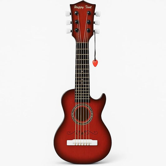 23" Acoustic Guitar, Kids 6 String Toy Guitar - Realistic Steel Strings - Beginner Practice First Musical Instrument for Children, Toddlers (Mahogany)-BubblyBeeBaby