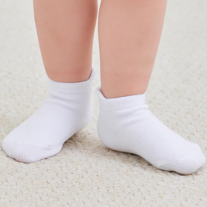 Zaples Baby Non Slip Grip Ankle Socks with Non Skid Soles for Infants Toddlers Kids Boys Girls-BubblyBeeBaby