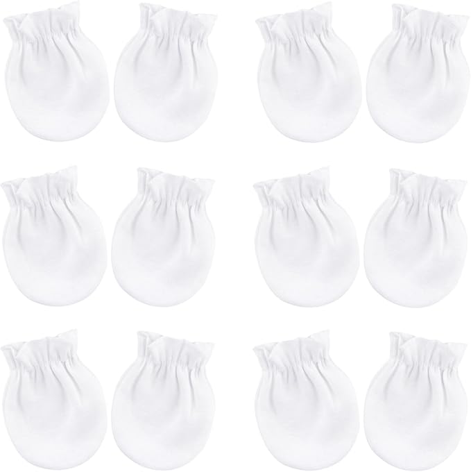 BQUBO Newborn Infant Toddler Mittens No Scratch Cotton Elastic Wrist Gloves Hypoallergenic for 0-6 Months Baby Boys Girls-BubblyBeeBaby