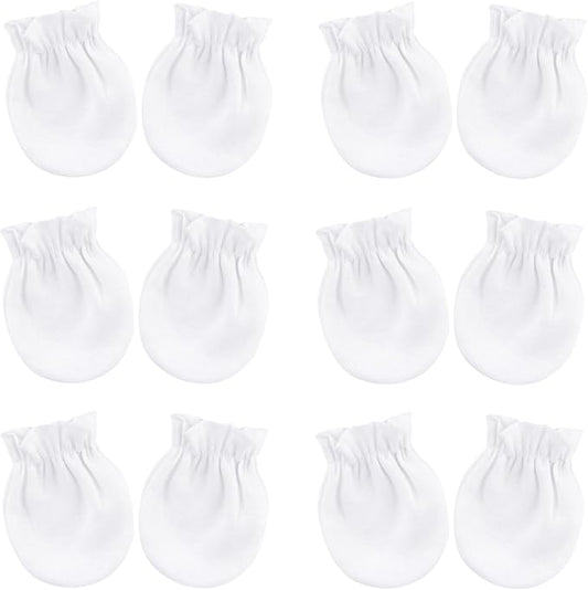 BQUBO Newborn Infant Toddler Mittens No Scratch Cotton Elastic Wrist Gloves Hypoallergenic for 0-6 Months Baby Boys Girls-BubblyBeeBaby