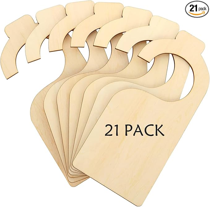 21 Pack Blank Clothing Rack Divider, Wooden Closet Size Divider, Closet Dividers Hanging Closet Dividers for Home Nursery Baby Clothes-BubblyBeeBaby