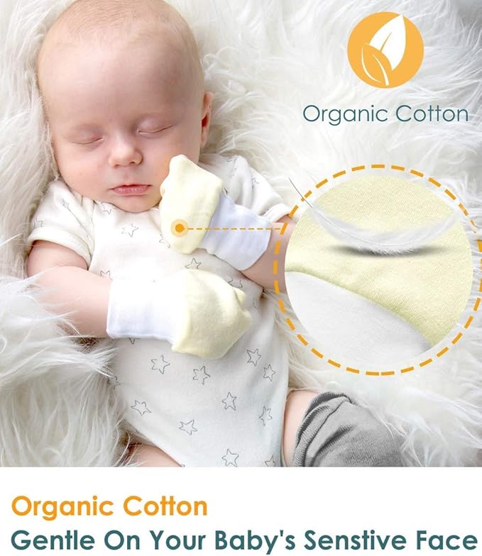 Newborn Baby Mittens Anti Scratch Baby Mittens No Scratch Mittens Baby Gloves for 0-6 Months Boys Girls(6 Pairs)-BubblyBeeBaby