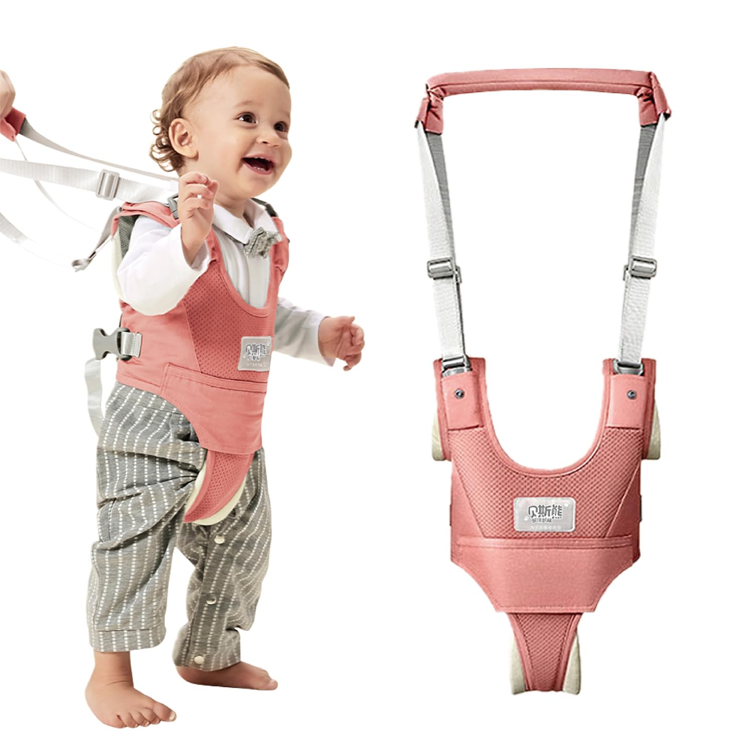 Baby Walking Harness-Handheld Assistant Belt- Toddler Infant Walking Aid for Trainer & Support 7-24 Month Old (summer-Pink-1819)