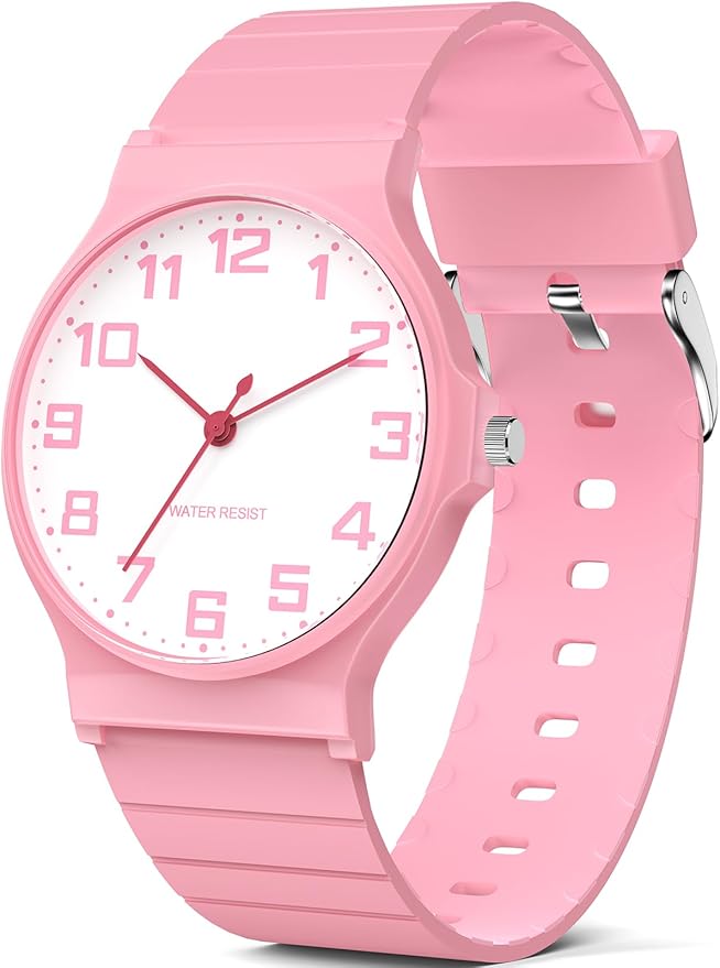 Kids Analog Watch Boys Girls, 30M Waterproof, Sports Watch for Boys, Easy to Read Children's Thin Dial Wrist Watches with Soft Band, for Ages 5-15 Kids Great Birthday Gifts Christmas Day-BubblyBeeBaby