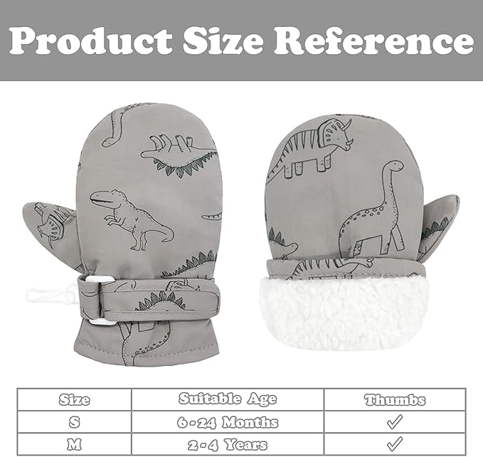 Toddler Gloves Kids Mittens Winter Warm Lined Fleece Gloves Waterproof Snow Baby Mitten for Boys Girls-BubblyBeeBaby