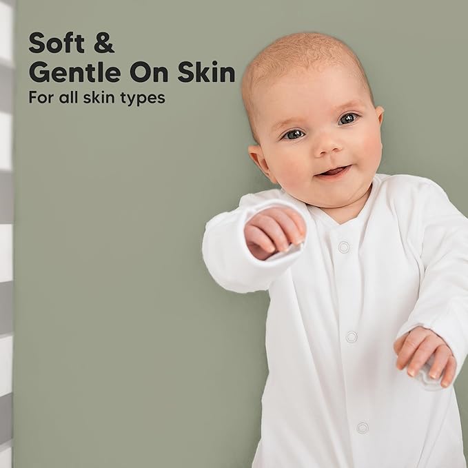 KeaBabies 2-Pack Organic Crib Sheets for Boys, Girls - 52x28 Fitted Crib Mattress Sheet Neutral, Breathable Jersey Cotton Cover for Baby Bed, Toddler Mattress, Soft & Cute Prints (Lichen)-BubblyBeeBaby