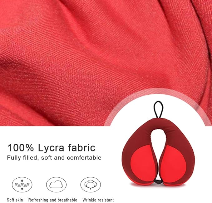 MOOB Travel Neck Pillow,Pillow for Baby Car Seat Comfortably Designed for Head, Neck, and Chin Support - Gifts for Toddler/Child/Kids,Yellow +Red-BubblyBeeBaby