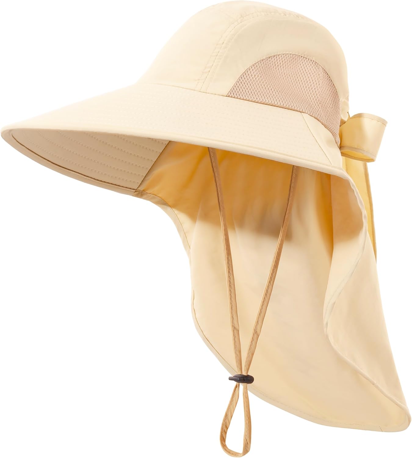Womens Sun Hat UV Protection, Foldable Waterproof Wide Brim Bucket Hats with Neck Flap for Summer Beach Fishing Hiking