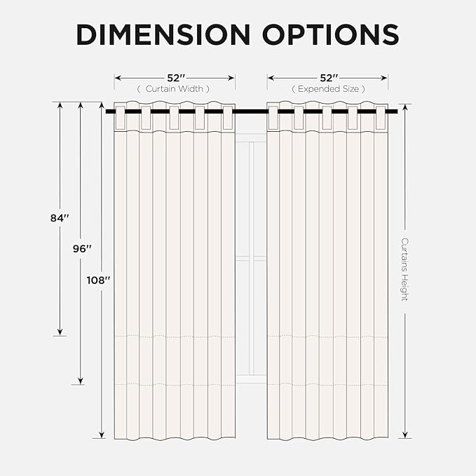 Joydeco Blackout Curtains 84 Inch Long for Bedroom, Thermal Insulated Black Out Curtains 2 Panels Set, Room Darkening Drapes for Living Room Window (W52 x L84 Inch, Beige)-BubblyBeeBaby