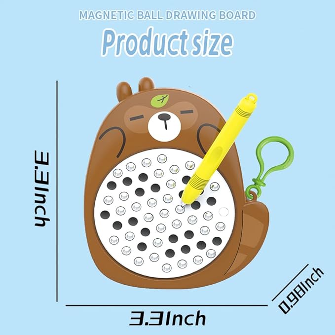 1PCS Sea Otter Magnetic Drawing Board for Kids & Toddlers with Beads and Magnet Stylus Pen - Magnetic Travel Toy for Airplane & Car Ride Activities for Kids-BubblyBeeBaby