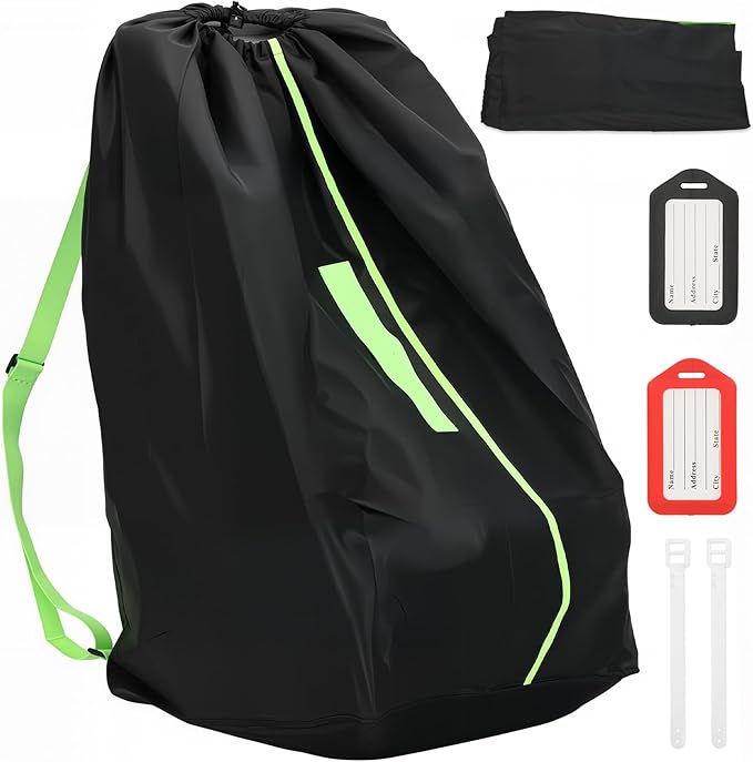 Car Seat Travel Bag for Airplane: Carseat Bags for Air Travel, Waterproof Durable Carrier Cover for Infant & Toddler Car Seats,Portable Carseat Cover with Shoulder Straps and 2 Luggage Tags-BubblyBeeBaby