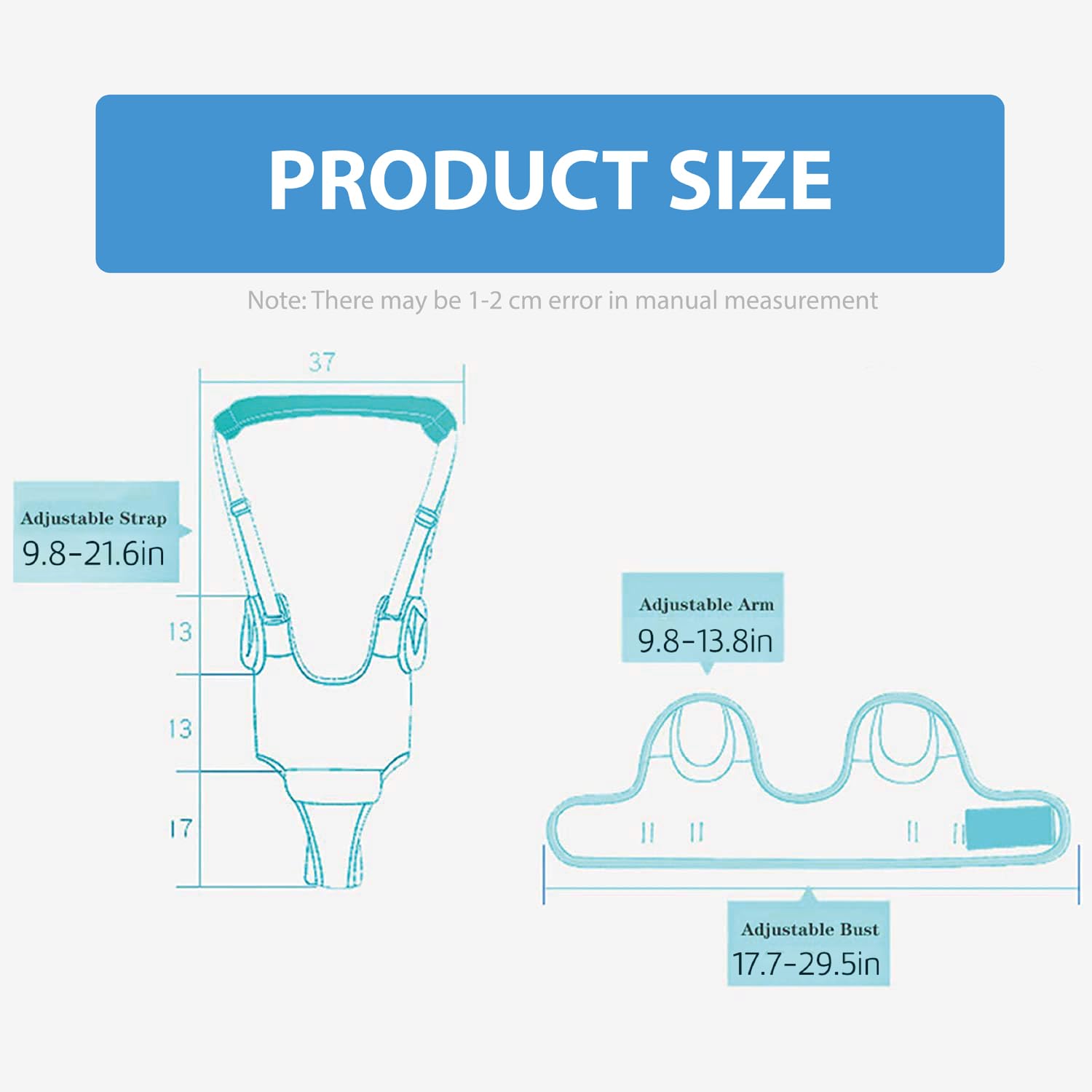 Baby Walking Harness-Handheld Assistant Belt- Toddler Infant Walking Aid for Trainer & Support 7-24 Month Old (summer-Gray-1819)