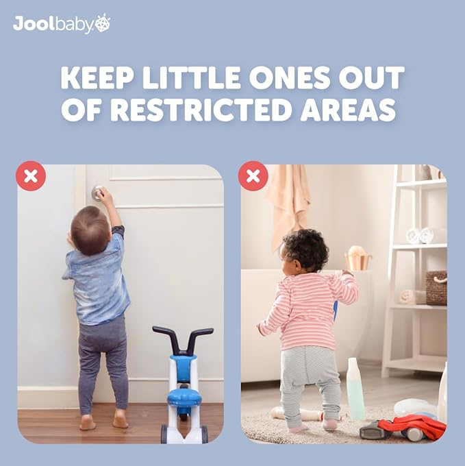 Jool Baby Door Knob Child Safety Covers (4 Pack) Prevent Kids from Opening Doors – Easy to Install-BubblyBeeBaby