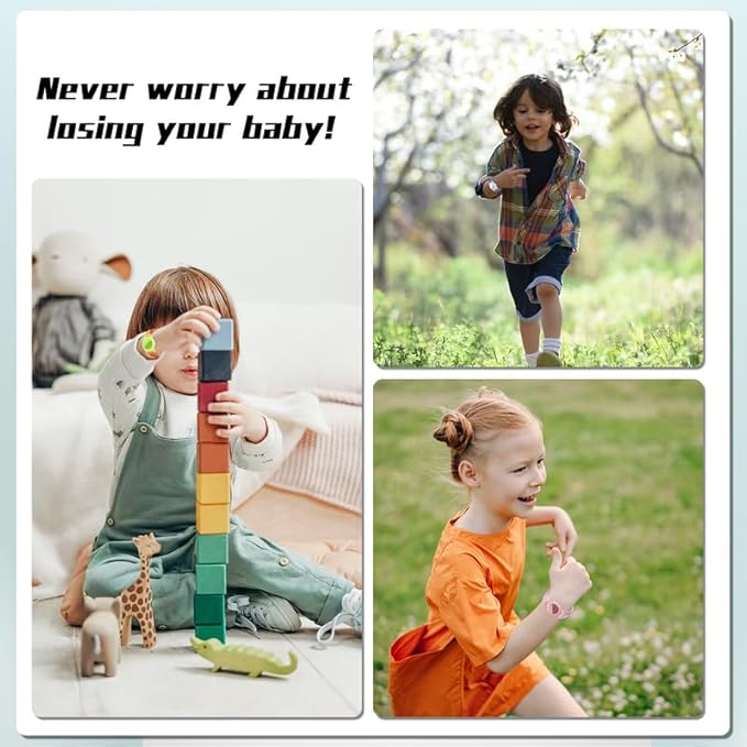 2 Pack Kids Bracelet Compatible with AirTag, GPS Kid Tracker Holder Braided Wristband for Apple Air Tag, 2022 Upgraded Nylon Adjustable Anti Lost Airtag Watch Band for Kids Children Elders-BubblyBeeBaby