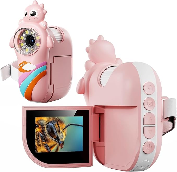 Kids 1000X Handheld Portable Microscope With 8 Adjustable LED Lights, 2-Inch LCD Screen Pocket Mini Telescope for Kids Toddlers - Education Christmas Birthday Gifts Toys-BubblyBeeBaby