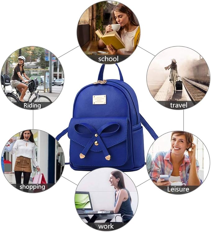 I IHAYNER Girls Bowknot Cute Leather Backpack Mini Backpack Purse for Women-BubblyBeeBaby