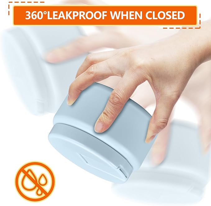 13.5oz Kids Thermos for Hot Food, Insulated Vacuum Food Jar with Buckle Lid, Stainless Steel Wide Mouth Leak Proof Insulated Lunch Container for School Picnic Travel, Blue-BubblyBeeBaby