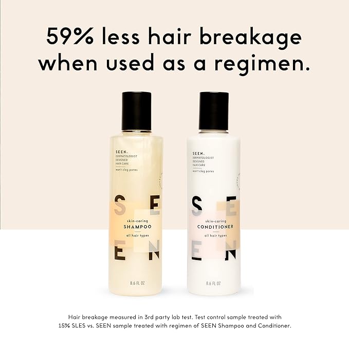 SEEN Shampoo Eco-Refill -Non-Comedogenic & Sulfate-Free Hair Shampoo- Dermatologist-Developed - Safe for Sensitive, Eczema & Acne Prone Skin-BubblyBeeBaby