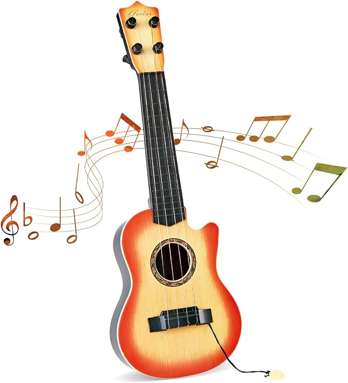 17inch Mini Guitar Toy, 4 Strings Guitar for Kids Musical Instrument Toys for Toddler Kids/Boys/Girls/Beginner.-BubblyBeeBaby