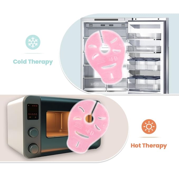 2 Larger Breast Ice Packs with Soft Covers and 6 Breast Pads for Leaking Milk, Hot and Cold Breast Therapy Packs, Breastfeeding Essentials for Relief of Clogged Ducts, Nipple Pain, Engorgement(Pink)-BubblyBeeBaby