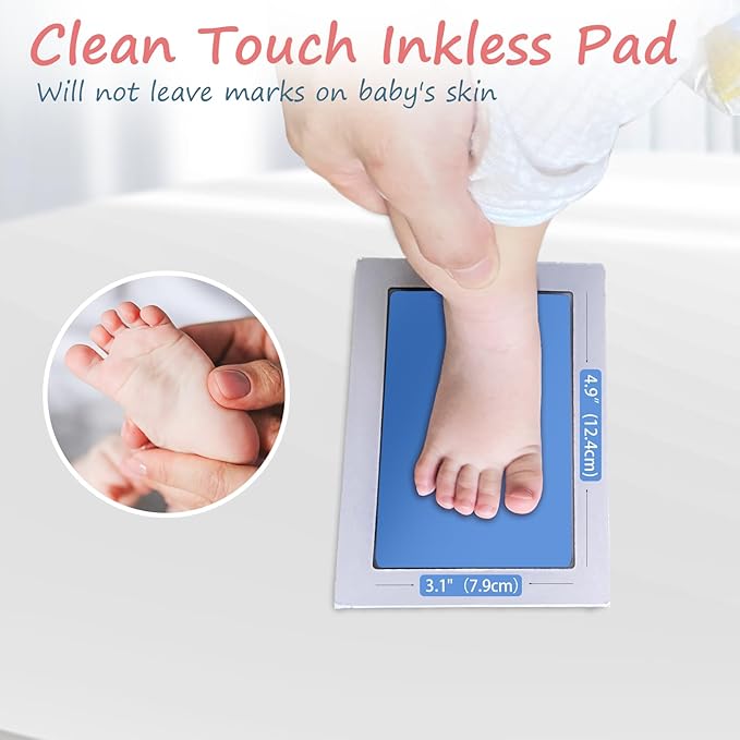 Inkless Baby Hand and Footprint Kit,Clean Touch Ink Pad for Baby Footprint Kit,No Mess Dog Paw Print Kit,DIY Footprint Ink for Baby Keepsake Gifts for Boys and Girls-BubblyBeeBaby