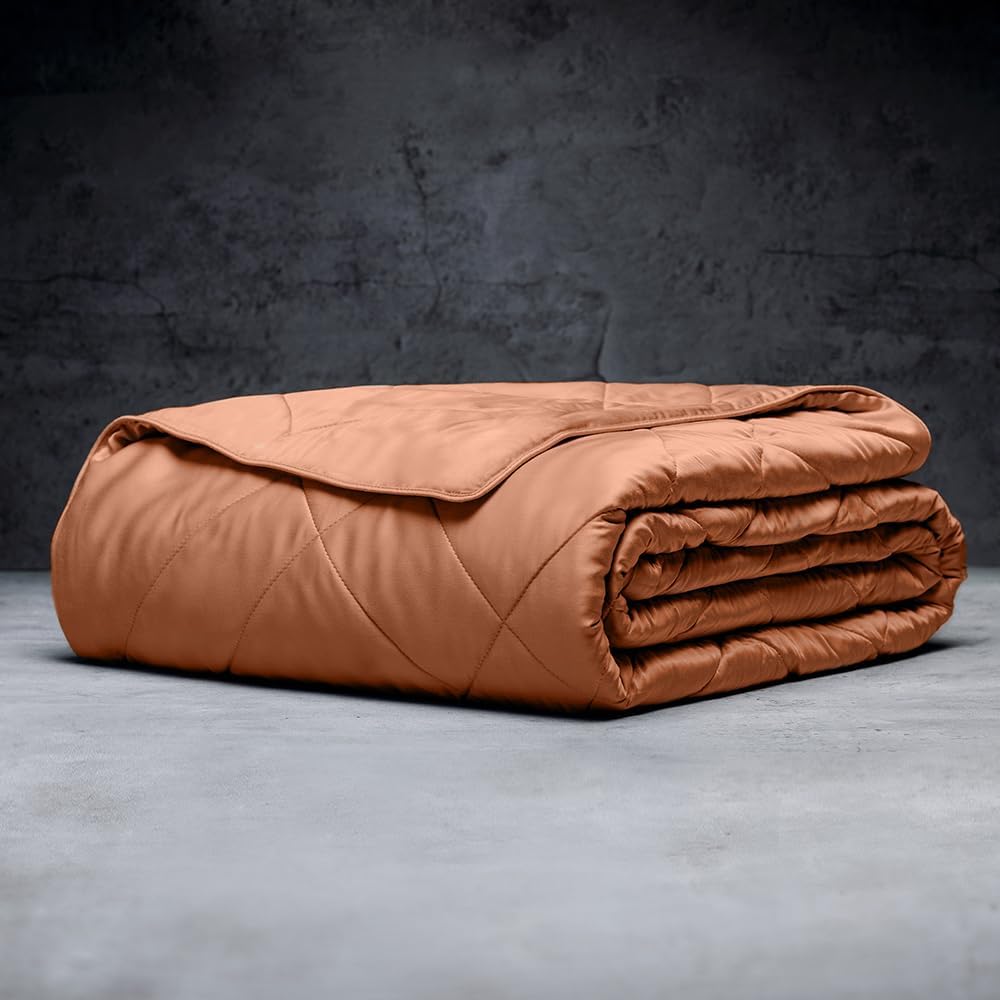 LUXOME Lightweight Blanket | 100% Rayon (Viscose) from Bamboo Fabric & Fill | Full/Queen - 86"x92" | Super Soft | Thermal-Regulating | Terracotta