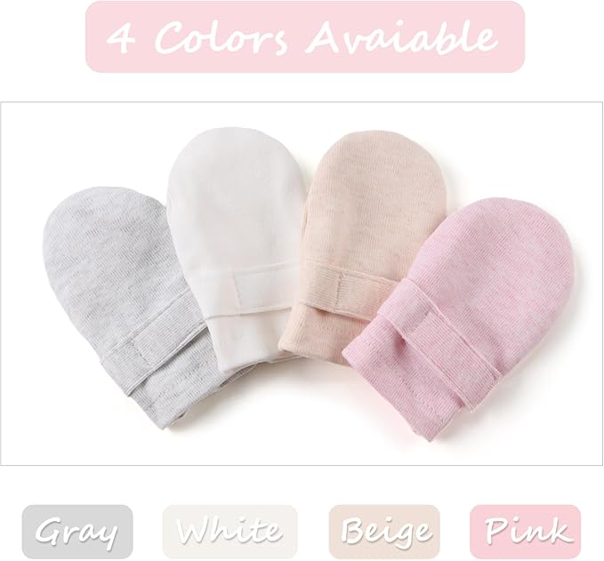 Newborn Baby Mittens Infant No Scratch Gloves Cotton Mitts for Baby Girls Boys-BubblyBeeBaby