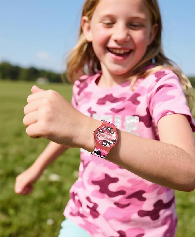 Kids Analog Watch Boys Girls, 30M Waterproof, Sports Watch for Boys, Easy to Read Children's Thin Dial Wrist Watches with Soft Band, for Ages 5-15 Kids Great Birthday Gifts Christmas Day-BubblyBeeBaby