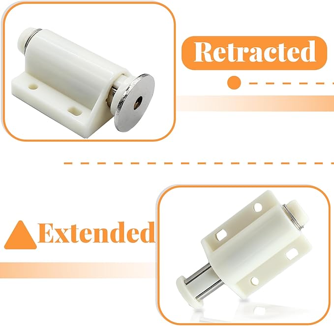 2 Pack Magnetic Touch Latch, Cabinet Push Open Catches Magnet Push Release Latches Hardware for Kitchen Cabinet Drawer Cupboard Closet Door (White)-BubblyBeeBaby