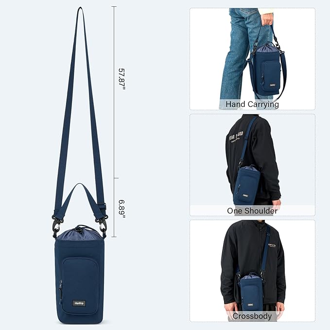 Insulated Water Bottle Carrier Bag with Strap Phone Pocket for 25/32/40/64 oz Tumbler Cup, Water Bottle Holder-BubblyBeeBaby