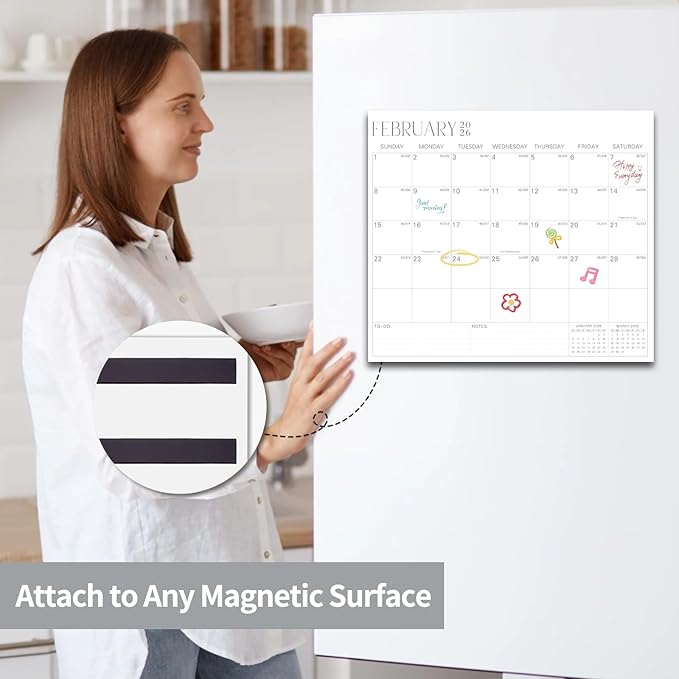 2025-2027 Magnetic Fridge Calendar 21 Monthly Magnetic Calendar for Refrigerator Planner Runs from October 2025 Until June 2027 Easy Organizing Markers Tearable (Simplicity)-BubblyBeeBaby