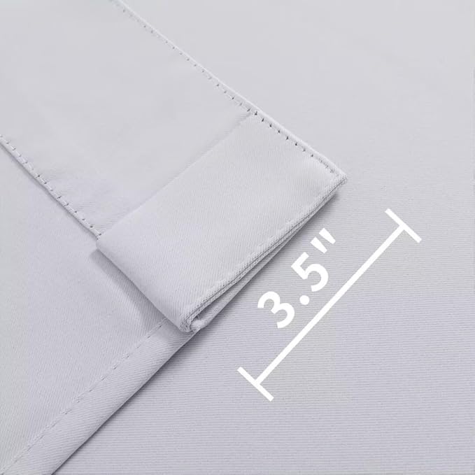 Joydeco 108 Inch 60% Blackout White Curtains 2 Panels,Elegant Soft Sheer Curtains for Bedroom,Thermal Insulated Black Out Drapes for Living Room,Rod Pocket Back Tab Drapes(W52xL108 Inch,Greyish White)-BubblyBeeBaby