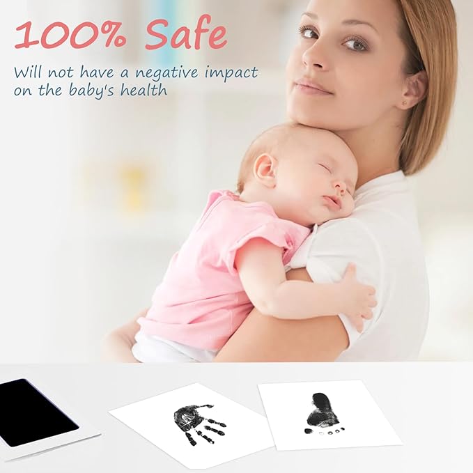 Inkless Baby Hand and Footprint Kit,Clean Touch Ink Pad for Baby Footprint Kit,No Mess Dog Paw Print Kit,DIY Footprint Ink for Baby Keepsake Gifts for Boys and Girls-BubblyBeeBaby