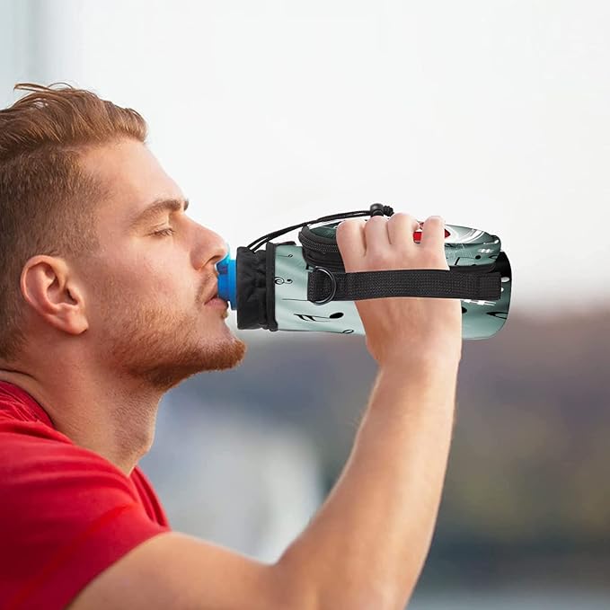 icolor Water Bottle Carrier Bag with Strap 25/32/40 oz Crossbody Bottle Holder with Phone Pocket Sling Sleeve Insulated Neoprene Water Bottle Pouch for Walking Travelling-BubblyBeeBaby