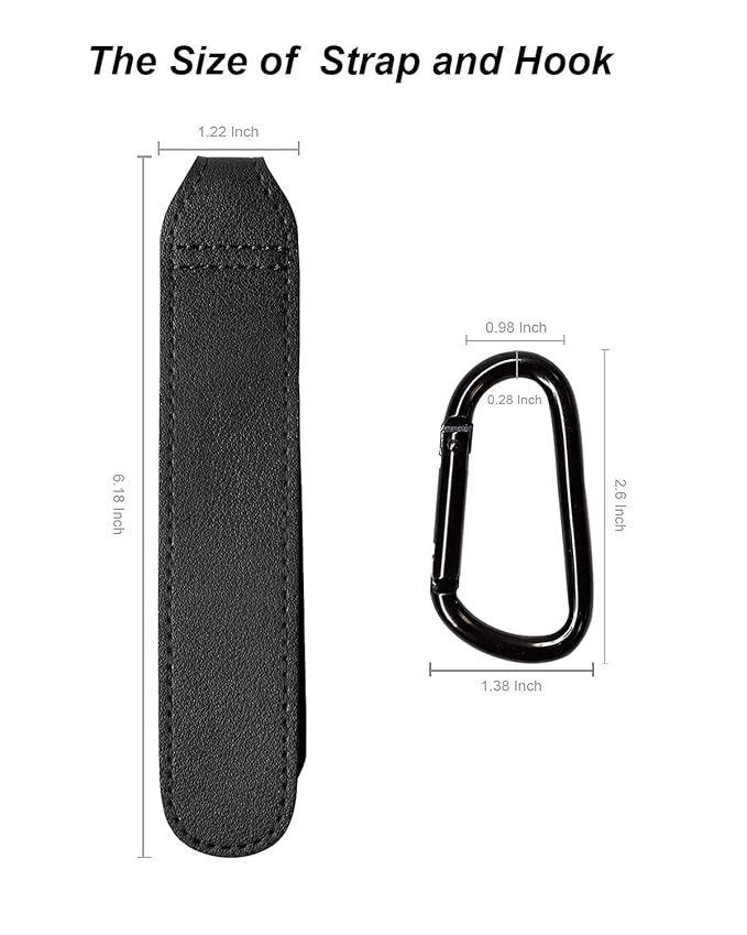 Baby Stroller Hooks Bag Hooks for Hanging Diaper Bags Multipurpose Hooks for Grocery Shopping Bags Premium Vegan Leather Pram Straps 2 Pcs (Black)-BubblyBeeBaby